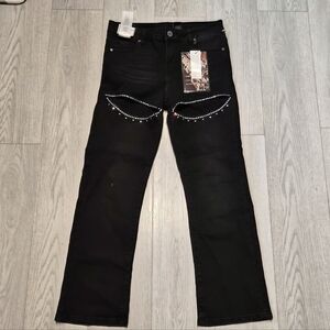Elegant Black Straight Leg Women's Jeans